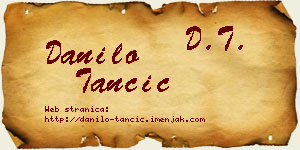 Danilo Tančić vizit kartica